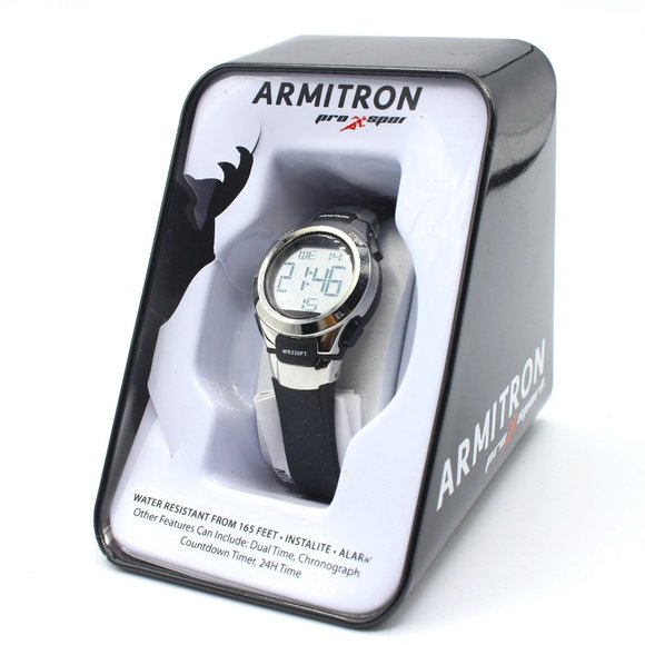 Armitron Sport Women's Digital Chrome Chronograph Resin Strap Watch, 45/7012 - Picture 1 of 6